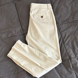 Uniqlo Women's Cream Trousers Size 4 Cotton and Spandex